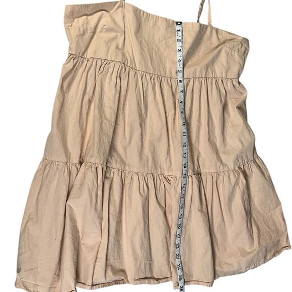 ASOS Design Womens Size 12 Cream Baby Doll Dress Side Zipper 100% Cotton - Picture 9 of 11